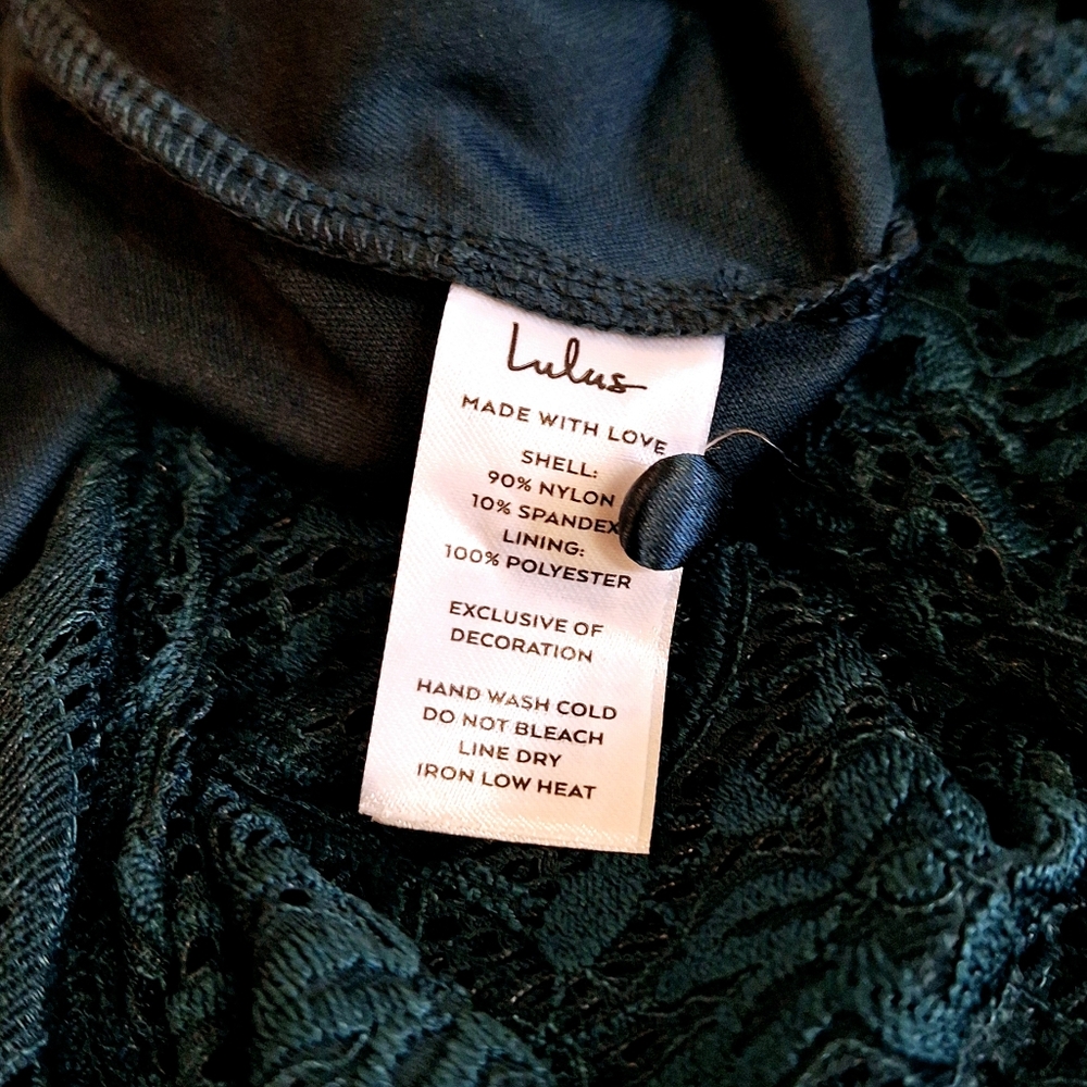 🌿SOLD🌿Lulu's Lovely Allure Deep Teal Lace Gown - Picture 9 of 10